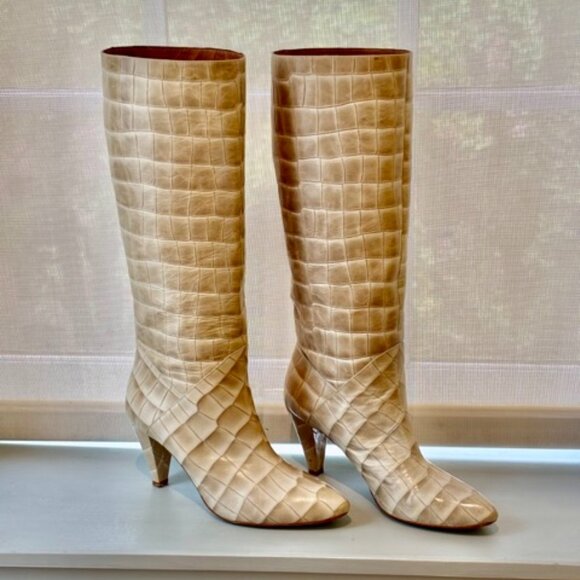 Jeffrey Campbell Croc Embossed Boots - Picture 1 of 4